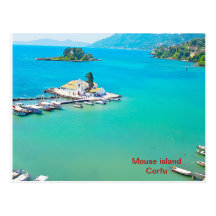 Isla del ratón en Corfú, Grecia Tarjetas Postales