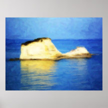 Isla en colores pastel poster