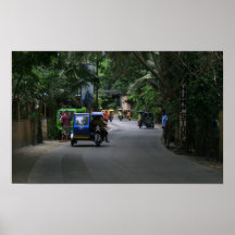 Isla Trikes en la calle - transporte de Boracay Poster