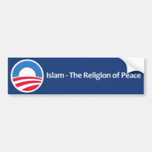Islam - la religión de la paz etiqueta de parachoque