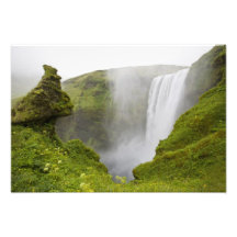 Islandia. Zambullidas de la cascada de Skogarfoss  Impresiones Fotograficas