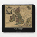 Islas Britanniques, de Les mapa 1700's Alfombrillas De Ratones
