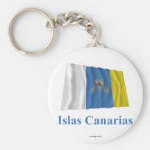Islas Canarias que agitan la bandera con nombre en Llaveros Personalizados