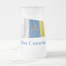 Islas Canarias que agitan la bandera con nombre en Tazas