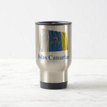 Islas Canarias que agitan la bandera con nombre en Tazas De Café