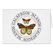 Islas de las Islas Galápagos de las mariposas Tarjeton