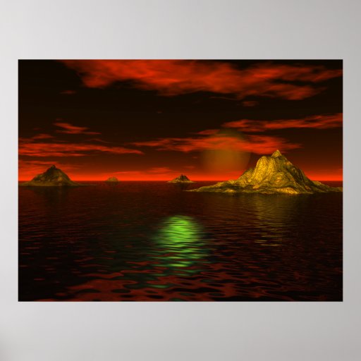 Islas fantasmagóricas del océano impresiones
