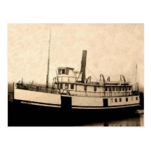 Isleño del barco de vapor del vintage postal