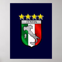 Italia 4 regalos del fútbol de los campeones del m poster