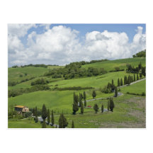 Italia, Toscana. La Foce. Un camino curvado enroll Tarjetas Postales