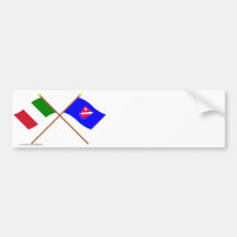 Italia y banderas cruzadas Molise Etiqueta De Parachoque