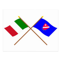 Italia y banderas cruzadas Molise Tarjetas Postales