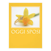 italiano amarillo de la invitación del boda del na