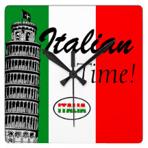 Italiano-Bandera de Italia Reloj