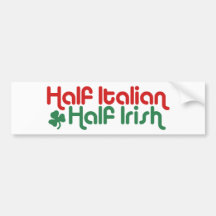 Italiano irlandés etiqueta de parachoque