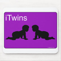 iTwins púrpuras Alfombrillas De Ratón