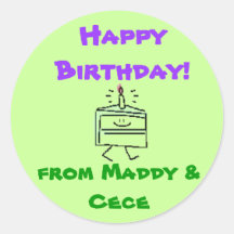 ¡j0334436, feliz cumpleaños! , de Maddy Pegatinas