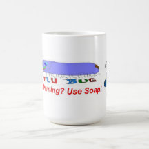 Jabón del uso de la advertencia de la gripe taza de café