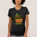 Jack-O-Linterna en gorra de la bruja Camisetas