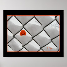 ¡Jack-O-Linterna en la nieve - feliz Halloween! Poster