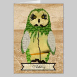 Jade gitano Notecard personalizado búho tarjetas