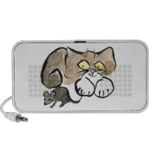 James tiene un ratón al lado de él es cola notebook altavoz