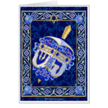 Jánuca Dreidel Notecard Tarjetas