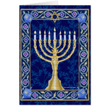 Jánuca Menorah Notecard Felicitacion