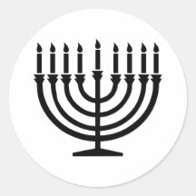 Jánuca Menorah Pegatinas Redondas