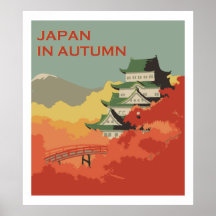 Japón en el otoño (anuncios del vintage) impresiones