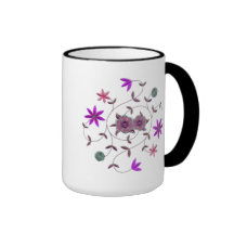 Jardín de flores de la primavera del ciruelo de la tazas