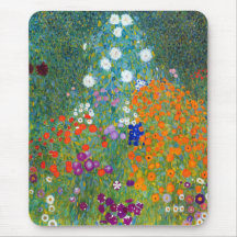 Jardín de flores, Gustavo Klimt Alfombrilla De Ratón