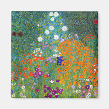 Jardín de flores, Gustavo Klimt Imán