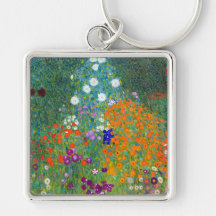 Jardín de flores, Gustavo Klimt Llavero