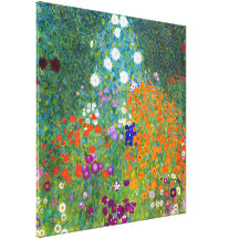 Jardín de flores, Gustavo Klimt Impresiones En Lona Estiradas