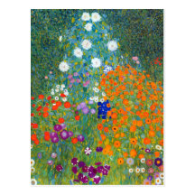Jardín de flores, Gustavo Klimt Tarjetas Postales