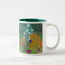Jardín de flores, Gustavo Klimt Taza De Café