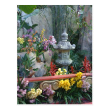 Jardín de flores oriental postales