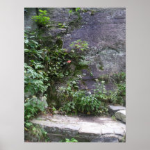 Jardín de la escalera de la roca posters