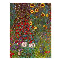Jardín de la granja de Gustavo Klimt con la postal