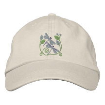 Jardín de la libélula gorra de béisbol bordada