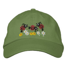 Jardín de la mariquita gorra bordada