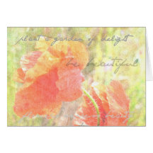 Jardín de la tarjeta de las amapolas del placer