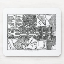 Jardín del mapa de Versalles Alfombrilla De Ratón
