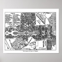 Jardín del mapa de Versalles Posters