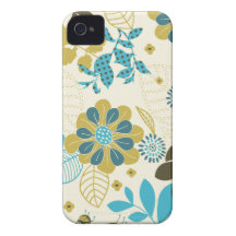 Jardín del pavo real en trullo y aceituna iPhone 4 Case-Mate funda