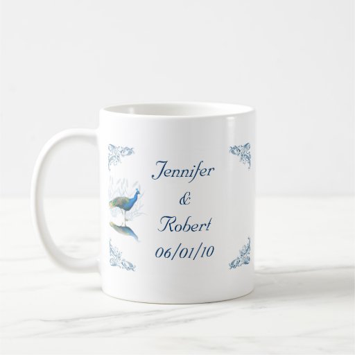 Jardín del pavo real taza