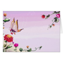 Jardín del verano de la mariposa tarjeton