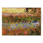 Jardín floreciente, Vincent van Gogh. Tarjeta