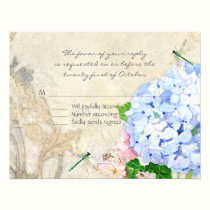 Jardín inglés, acuarela rosada azul de los Hydrang invitaciones